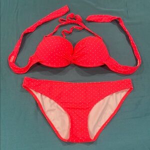 Ingear Coral Bikini Set Swimwear Vibrant Textured